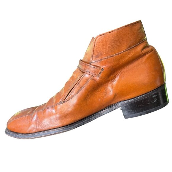 Vintage Florsheim Imperial Brown Leather Monk Strap Beetle Boots Mens Size 9.5 D main image 6